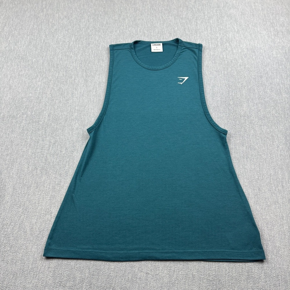 Gymshark Tank Top Womens Small Blue Training Regular Length Drop Arm Workout Gym